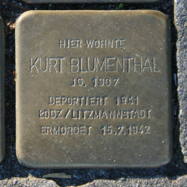 Datei:Stolperstein Blumenthal Kurt 8373.jpg