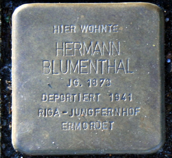 Datei:Stolperstein Blumentahl Hermann 8373.jpg