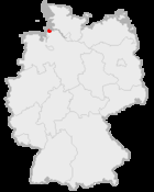 Deutschlandkarte, Position von Musterstadt hervorgehoben