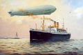 Historiengemälde Luftschiff Graf Zeppelin begegnet Hapag-Dampfer Albert Ballin vor Cuxhaven.jpg